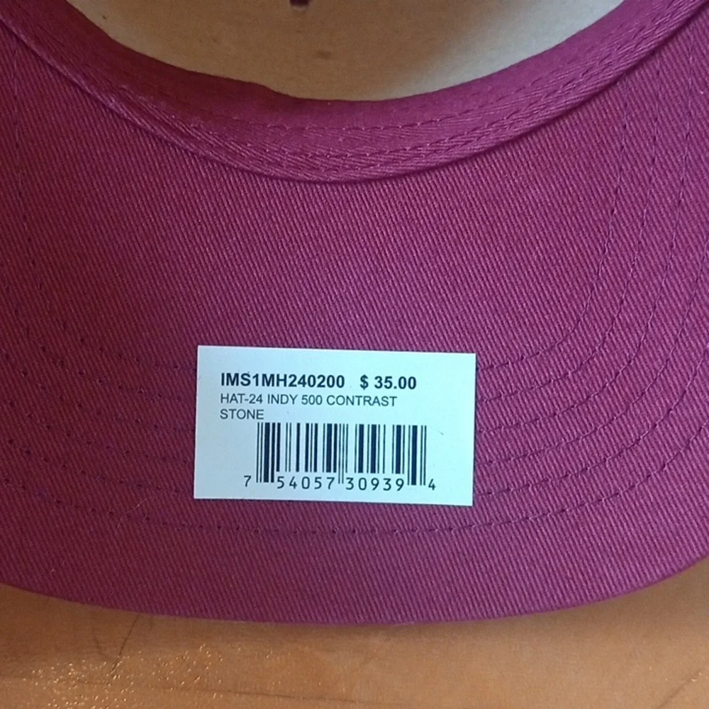 New Indy 500 108th Gainbridge 100% Cotton Trucker Cap Contrast Maroon & Stone - Picture 4 of 5